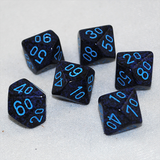 Speckled Cobalt D100, 10 Sided Dice