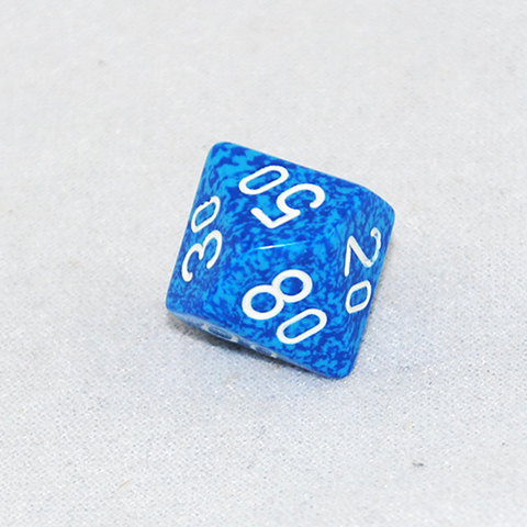 Speckled Water D100, 10 Sided Dice