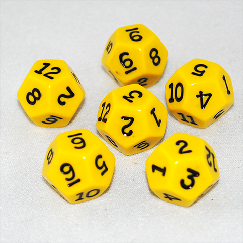 Chessex Dice. Opaque Yellow/black d4 dice