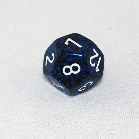 Speckled Stealth 12 Sided Dice