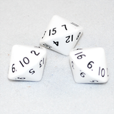 Opaque White 16 Sided Dice, D16