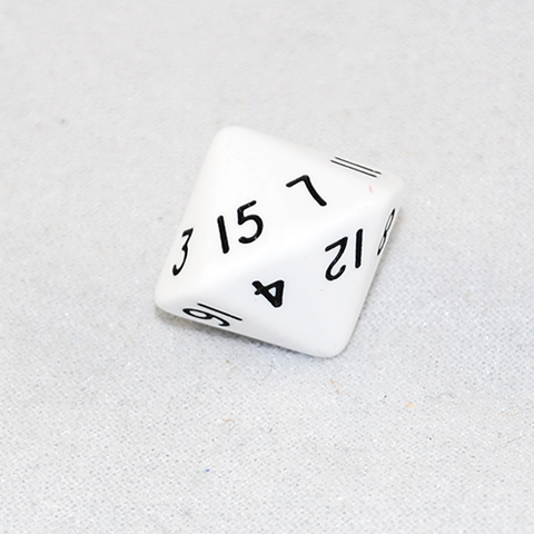 Opaque White 16 Sided Dice, D16