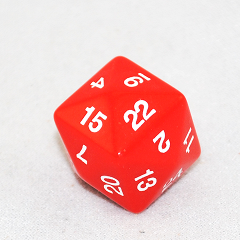 Opaque D24 Red Twenty Four Sided Dice