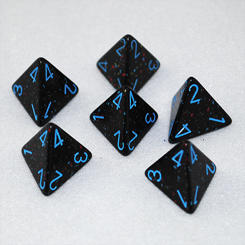 Speckled Blue Stars 4 Sided Dice