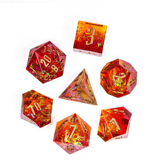 Fire Storm Sharp-Edged Resin Dice Set