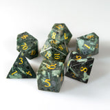 Grass Flower Jasper Dice Set of Joy