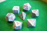 Set of 7 Speckled Granite Dice