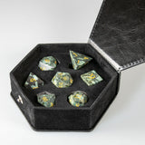 Grass Flower Jasper Dice Set of Joy