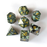 Grass Flower Jasper Dice Set of Joy