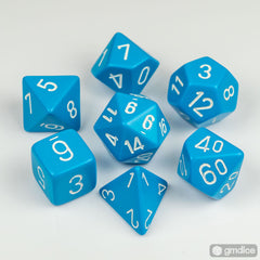 Chessex Opaque Polyhedral Light Blue/white 7-Die Set