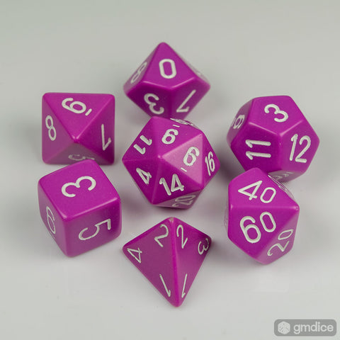 Chessex Opaque Polyhedral Light Purple/white 7-Die Set