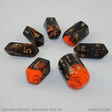crystal-shaped dice for D&D