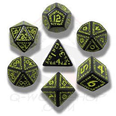 Set of Black and Yellow Rune Dice