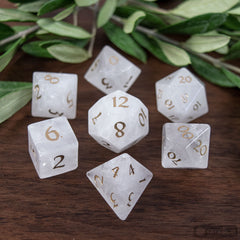 White Quartz Dice Set of Purity