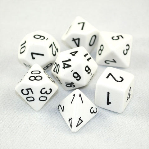 Chessex Opaque Polyhedral White/black 7-Die Set