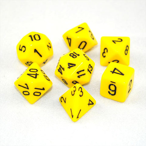 Chessex Opaque Polyhedral Yellow/black 7-Die Set
